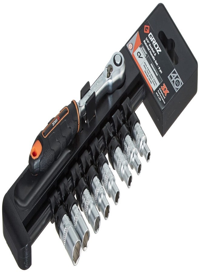 Groz KIT/SKT/H/1-4/9LH/UG Hand Socket 1/4 Inch Drive Hex 9 Pieces Socket Set - Image 1